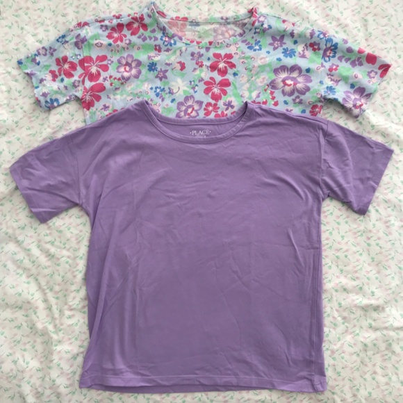 T-Shirts Bundle Lot Girls XXL or Adult S/M Pink Purple Blue Floral - Picture 2 of 8